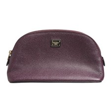 DOLCE & GABBANA Geldbörse Dunkellila Leder DG Logo umlaufender Reißverschluss...