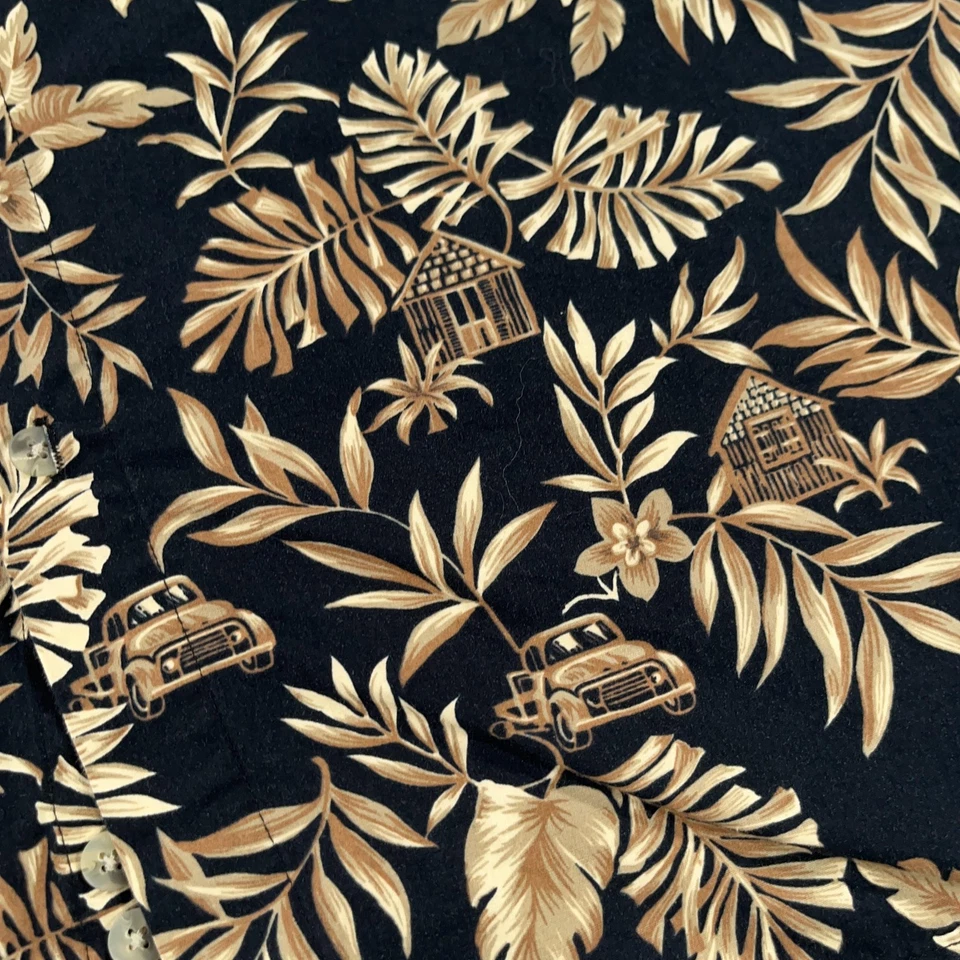 VTG Pierre Cardin Shirt Mens Large L Aloha Hawaiian Floral Car Button Up Casual - Image 4 of 4