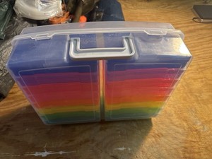 Rainbow Storage Organizer Case w/ Removable Plastic Boxes Craft Bead Parts