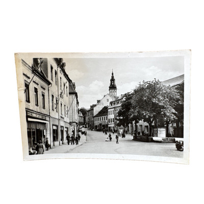 Postkarte Schneeberg Ernst Thälmann Platz Strassenansicht Gl. 1956 Ansichtskarte