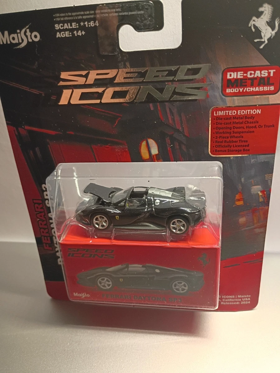 Maisto Speed Icons Ferrari Daytona SP3 1:64 Scale Black Diecast Limited Edition