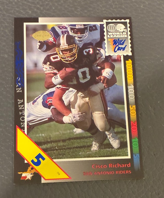 1992 Wild Card WLAF Football #25 Cisco Richard - Riders - 5