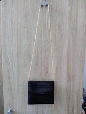 Vintage Rebeca Sanver Braun Samt & Leder Abend Schultertasche