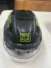 Wyatt Johnston Dallas Stars Blackout Game Used Helmet With COA