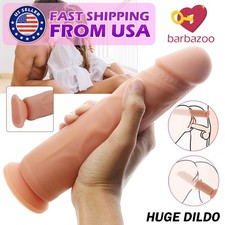 9" Long Liquid Silicone Realistic Dildo Skin Feeling Huge Big Penis Suction Cup