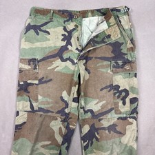 Vintage US Military Pants Mens Large Long Camo Thrashed Cargo Trouser 38x34
