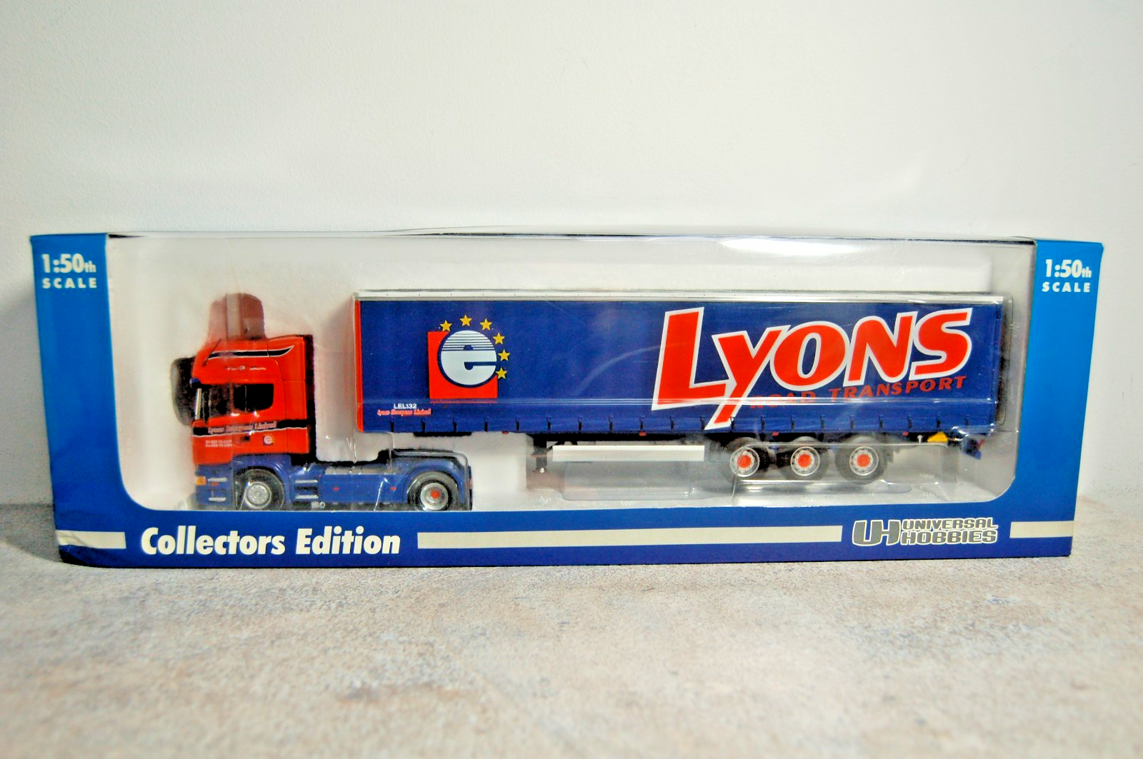 UNIVERSAL HOBBIES 5610 SCANIA WITH CURTAINSIDE TRAILER - LYONS - LIMITED EDITION