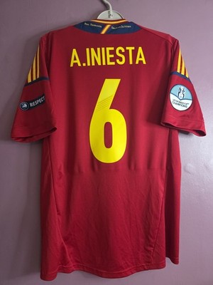 Mens Adidas Spain Euro 2012 Home Football Shirt A. Iniesta 6 Medium
