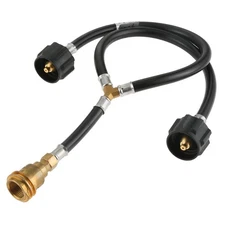 Universal Y Type Splitter Propane Tank Converter Adapter Hose, Two Way Qcc1/T...