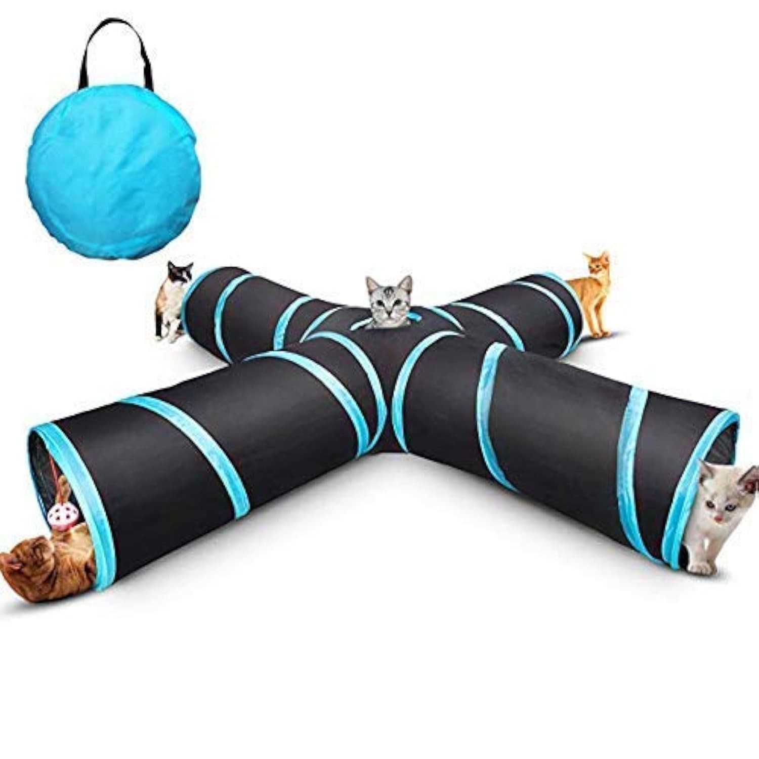 Cat Tunnel Large indoor outdoor Collapsible Pet Toy Crinkle Tunnel Tube with