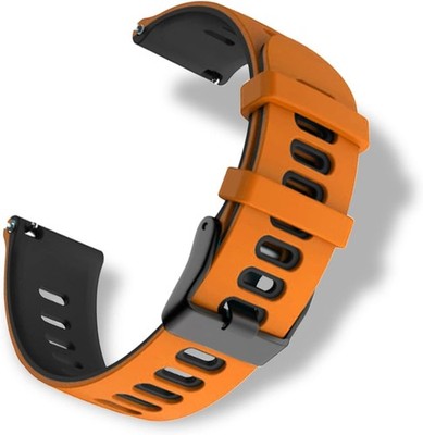 Orange Schwarzes Silikon Armband 22mm -  und Bequem