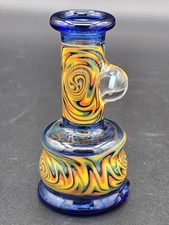 Blue Wig Wag Peak Dry Glass Top W Opal Borosilicate American Made 3.5 Blue Wig Wag Peak Dry Glass Top W Opal Borosilicate American Made 3.5