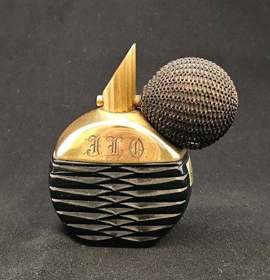 DeVilbiss Perfume Atomizer - Black with Gold Plated Fittings - 1936
