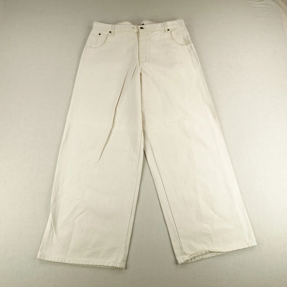Pantalones de mezclilla Solo Semore vintage para hombre 42 blancos pierna ancha holgados sin existencias años 90 EE. UU. 3 Foto 3 de 4