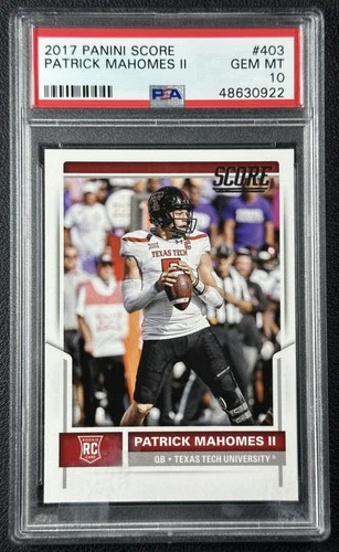 PATRICK MAHOMES II PSA 10 2017 PANINI SCORE #403 ROOKIE RC 0922