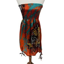 Vibrant Strapless Dress with Bold Patterns