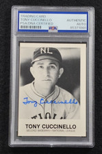 TONY CUCCINELLO Signed Baseball Card-BOSTON BEES-DODGERS-BRAVES-PSA