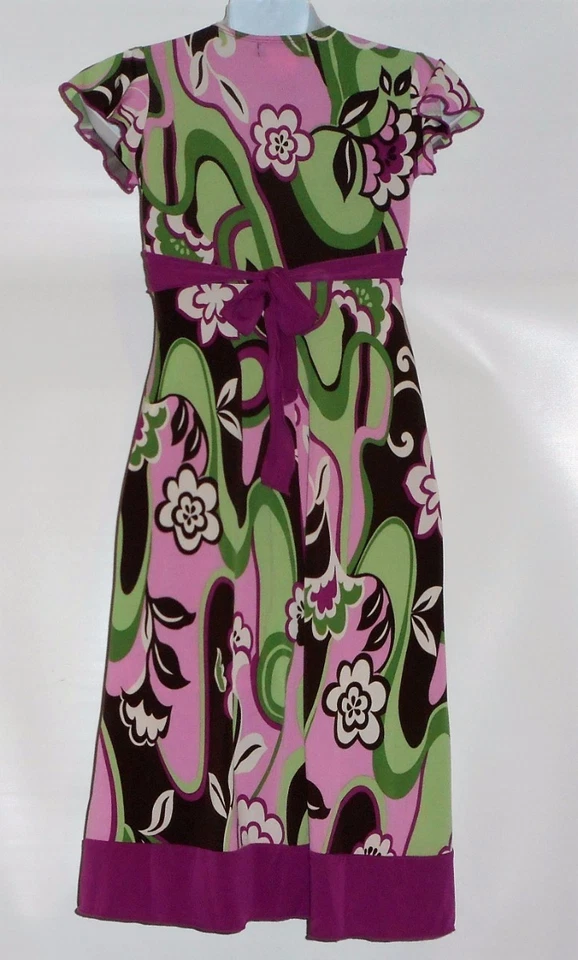 Vestido Speechless Niñas Manga Acampanada Cintura Imperio Marrón y Lila Diez (10) Nuevo con Etiquetas Foto 2 de 2