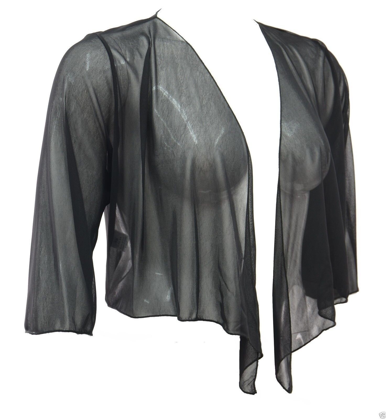 Black Mesh Bolero Shrug Top Crop Cardi 