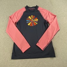 REI Coop Rash Guard Kids XL 18 Navy Blue Pink Long Sleeve Sol Child Beach Pool