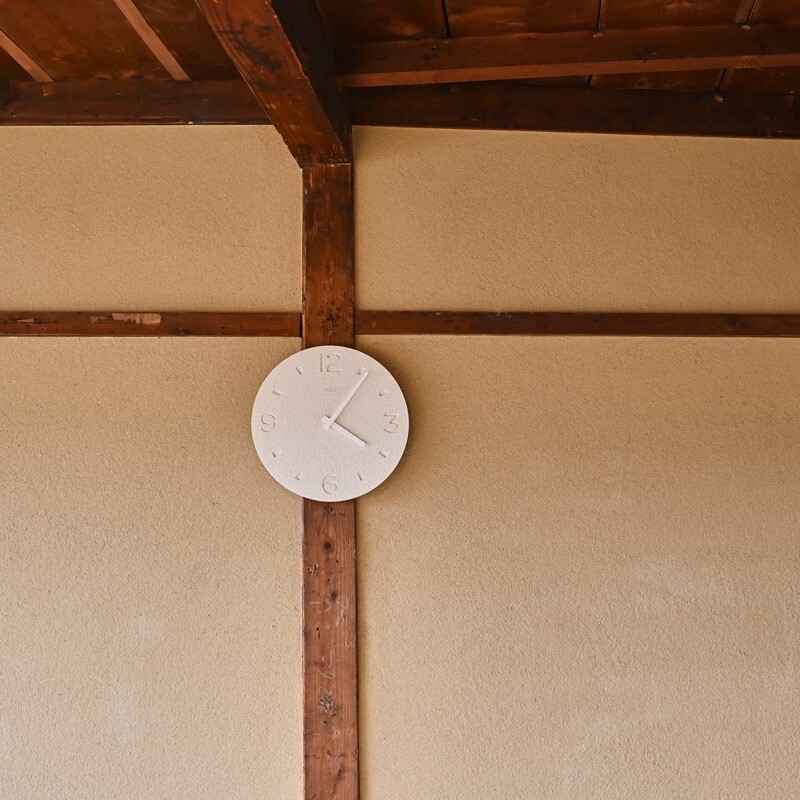 Lemnos Wall Clock NY2103 WH White Analog Diatomaceous Earth φ285×d40mm