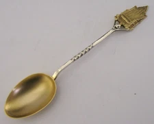 ENGLISH SOLID STERLING SILVER GILT MINIATURE CORONATION CHAIR 1901 ROYALTY