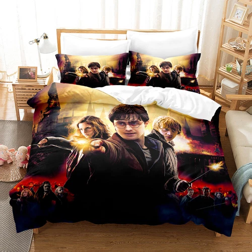 UK Harry Potter Bedding Set 2/3 PCS Quilt Duvet Cover Dorm Single Double King // - Picture 17 of 49