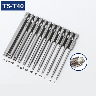 11/12tlg Magnetisch Torx Bit Set Schraubendreher Torx Bitsätze 100/50mm Lang
