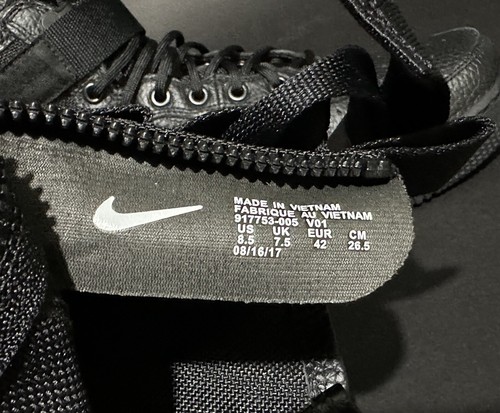Nike Air Force 1 Mid Special Field AF1 SF - Triple Black - US Men 8.5 - Picture 7 of 8