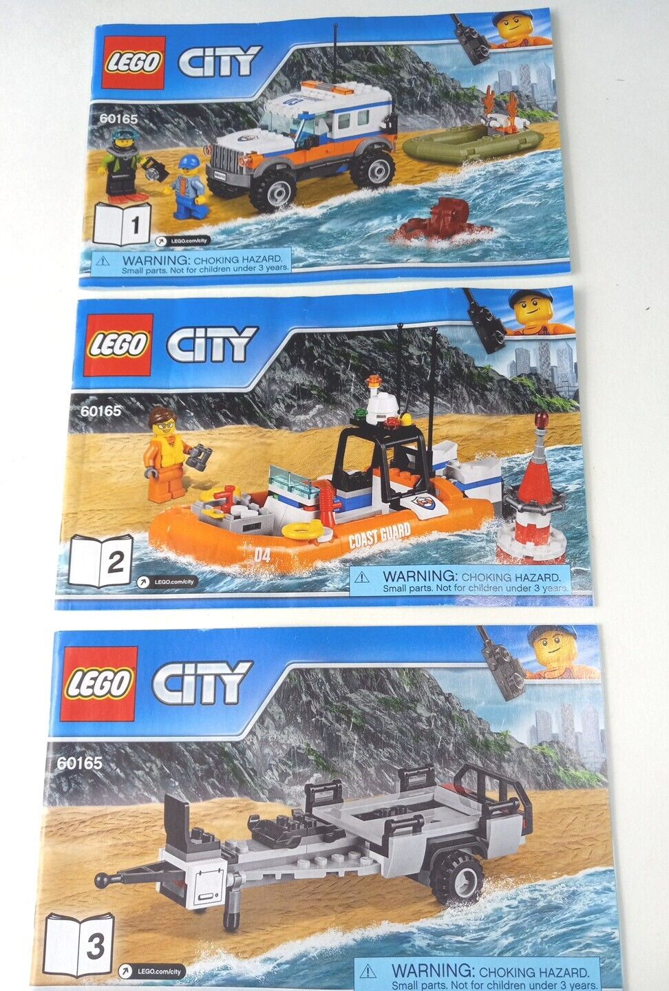 Lego Lot Of 3 Manuals City # 60165 Books 1, 2 And 3 Manuals Only