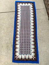 J Crew Oversized Scarf 100% Wool 28.5x83" Royal Blue Multi Color