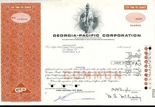 Akcje: Georgia-Pacific Corporation, 10 udziałów, 1974 (166)