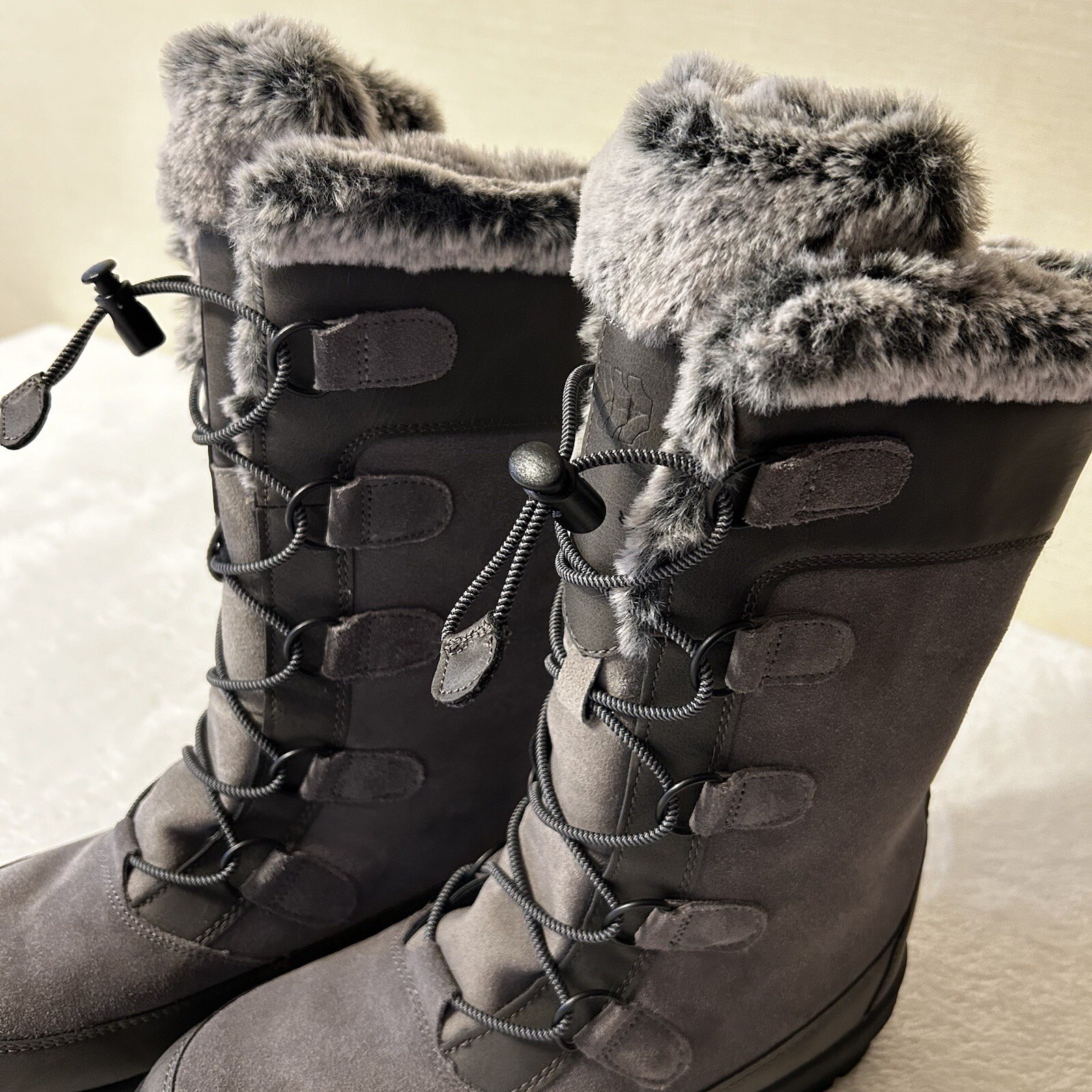Thermolite Youth Girls Snow Boots Size 5 Gray Faux Fur Lined eBay