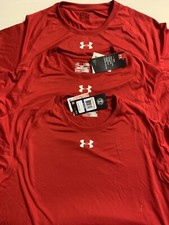 3 Under Armour Locker Tech Short Sleeve Tee Shirts - Red - XL - MSRP 22.99