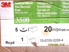 3M 5300 Natural Blend Tan Burnishing pads - 20" - 5 pads