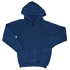 Vtg 70s/80s Unbranded Blank Dark Blue Raglan Sweatshirt Medium FLAWS