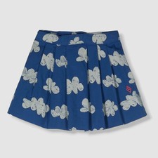  114 The Animals Observatory Girl's Blue Cloud-Motif Cotton Pleated Skirt Sz 2Y