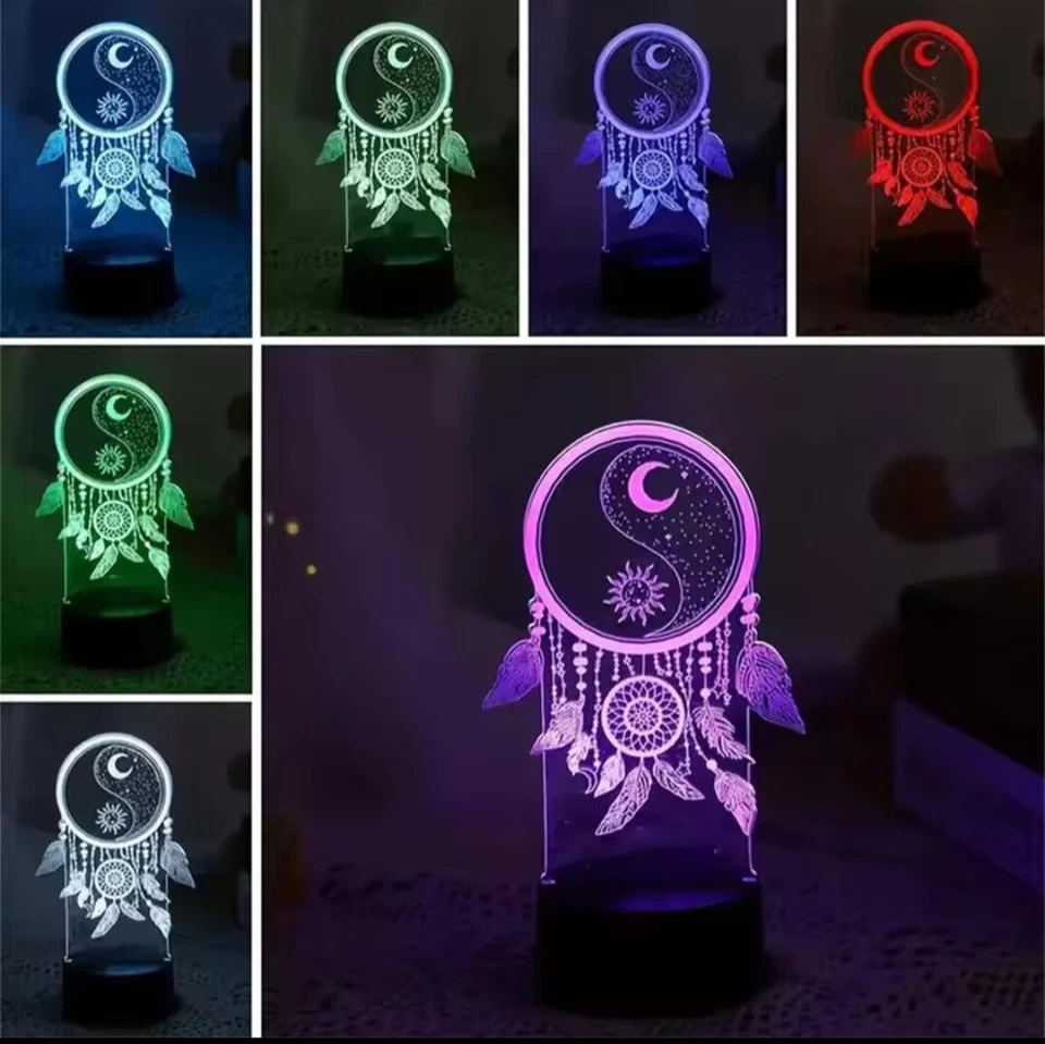 Remote Control Colors Led Table Lamp USB Battery Powered Night Light decor Gift - Image 4 of 4