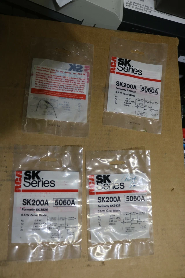 批量 4 件 - RCA SK 系列 SK200A 以前 SK3826 0.5-W Zener 二极管 — 第 4/4 张图片