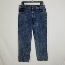 Vintage Levis 506 Mens Blue Acid Wash Denim Jeans Made In USA Size 34x30 J130