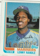 FREE SHIPPING-MINT-1982 (MARINERS) Topps #312 Lenny Randle (FACSIMILE AUTOGRAPH)