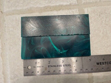 Pair of Green Carbon Fiber Copper Powder Black Resin Knife Handle Blank Scale