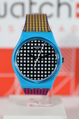 NEW Limited  Swatch BEHIND THE WALL Multicolor Dots Women's 34mm Watch GS146