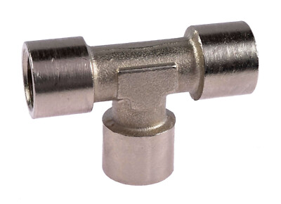 ITV Messing vernickelt gleich T-Stück Adapter mit parallelem BSP-Innengewinde 111