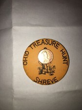 Vtg Scarce 1994 Treasure Hunt - Badge Pin Ohio Shreve 2 1/4 Metal Detecting