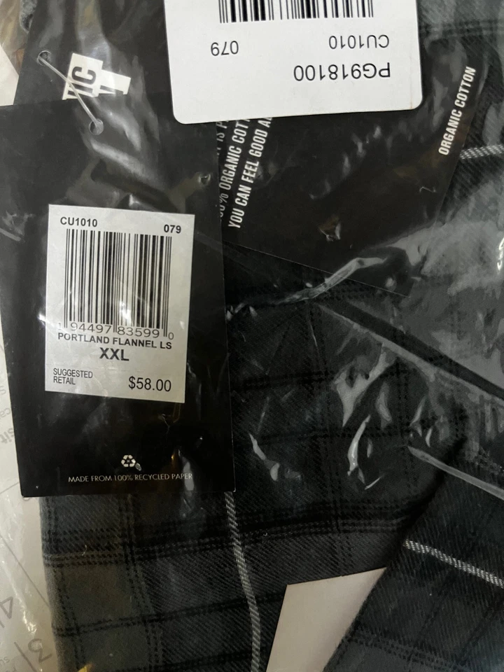 Camisa Hurley Portland de franela de algodón manga larga con botones para hombre precio de venta sugerido por el fabricante 58 USD Foto 4 de 4