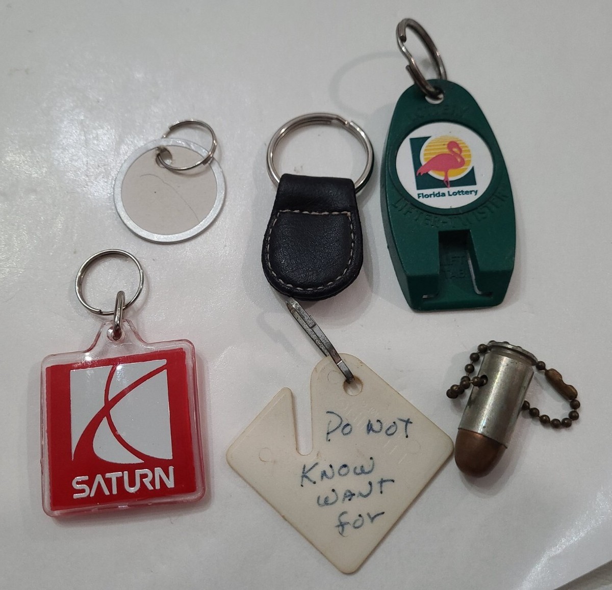 Vintage #1 Advertising Keychain Multi-Color Key Rings Junk Drawer