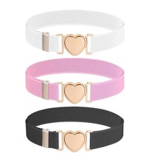 1pc Girls Belt Heart Shape Kids Waist Belt Elastic Stretch Belt for Girls Dress
