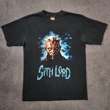Vintage Star Wars Sith Lord Shirt Mens Large Black Darth Maul Phantom Menace Tee