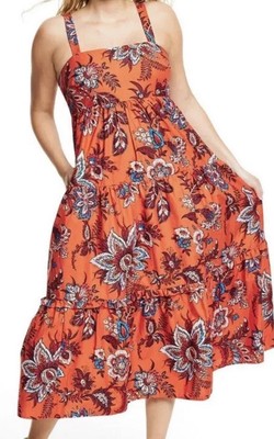  Rhode x Target Leafy Floral Print Tiered Midi Dress - size Medium  